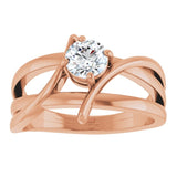 14K Rose Gold 1/2 CT Natural Diamond Ring