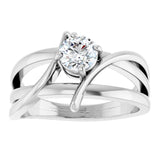 Sterling Silver 1/2 CT Natural Diamond Ring