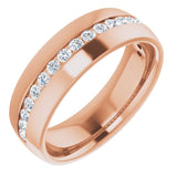 14K Rose 3/8 CTW Natural Diamond Band