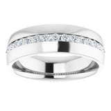 Platinum 3/8 CTW Natural Diamond Band