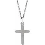 14K White Cross 18" Necklace