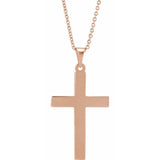 14K Rose Cross 18" Necklace