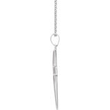 14K White Cross 18" Necklace
