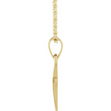 14K Yellow Cross 18" Necklace