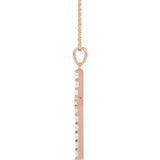 14K Rose 1 CTW Natural Diamond Cross 18" Necklace
