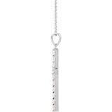 14K White 1 CTW Natural Diamond Cross 18" Necklace