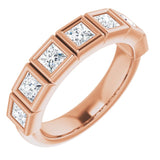 14K Rose 1 1/8 CTW Natural Diamond Anniversary Band