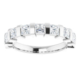 14K White 1 3/8 CTW Natural Diamond Anniversary Band