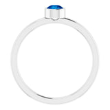 Platinum 4 mm Natural Blue Sapphire Ring