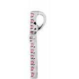 Platinum Natural Pink Tourmaline Petite Cross Pendant