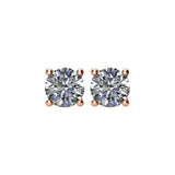 14K Rose 1 CTW Natural Diamond Stud Earrings