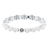 14K White 9/10 CTW Natural Diamond Eternity Band Size 5