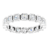 14K White 9/10 CTW Natural Diamond Eternity Band Size 6
