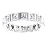 14K White 1 1/8 CTW Natural Diamond Eternity Band Size 6