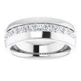 10K White 1 3/8 CTW Natural Diamond Band