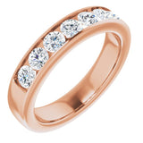 14K Rose 1 1/2 CTW Natural Diamond Band