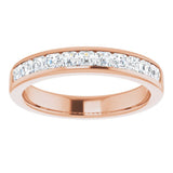 14K Rose 1 1/8 CTW Natural Diamond Band