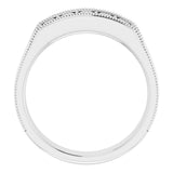 14K White 5/8 CTW Natural Diamond Milgrain Band