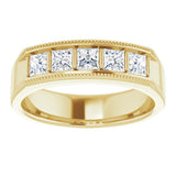 14K Yellow 1 CTW Natural Diamond Milgrain Band