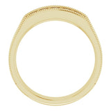 14K Yellow 3/8 CTW Natural Diamond Milgrain Band
