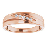 14K Rose 1/10 CTW Natural Diamond Band