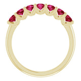14K Yellow Natural Ruby Anniversary Band