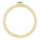 14K Yellow 3 mm Lab-Grown Blue Sapphire Ring