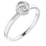 14K White 4.5 mm Natural Diamond Ring