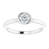 14K White Gold 4.5 mm Natural Diamond Ring