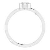 14K White 4.5 mm Natural White Sapphire Ring