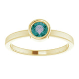 14K Yellow Gold 4.5 mm Lab-Grown Alexandrite Ring