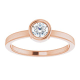 14K Rose 1/3 CT Natural Diamond Ring