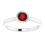 Platinum 4.5 mm Natural Mozambique Garnet Ring