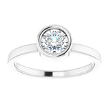 14K White 5.5 mm Natural Diamond Ring