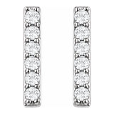 14K White 1/10 CTW Lab-Grown Diamond Bar Earrings