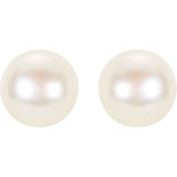 14K Yellow Panache® Cultured White Freshwater Pearl Stud Earrings