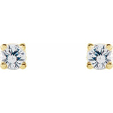 14K Yellow 4 mm Stuller Lab-Grown Moissanite Stud Earrings