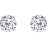 Sterling Silver 5.5 mm Stuller Lab-Grown Moissanite Stud Earrings