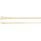 14K Yellow 1.3 mm Diamond-Cut Box 7" Chain