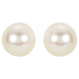 14K Yellow 6 mm Cultured White Akoya Pearl Earrings