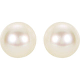 14K Yellow 5 mm Cultured White Akoya Pearl Earrings