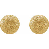 14K Yellow 4 mm Stardust Ball Earrings