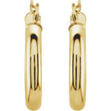 14K Yellow 20 mm Tube Hoop Earrings