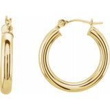 14K Yellow 20 mm Tube Hoop Earrings