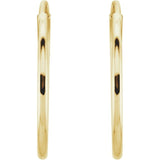 14K Yellow Endless Tube 15 mm Hoop Earring