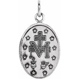 Sterling Silver 28.5x17.5 mm Oval Miraculous Medal Only