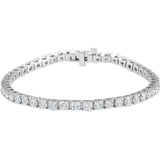 18K White 7 CTW Natural Diamond Line 7 1/4" Bracelet