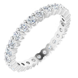 18K White 7/8 CTW Natural Diamond Eternity Band Size 7