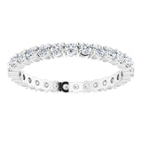 18K White 1/2 CTW Natural Diamond Eternity Band Size 5