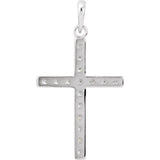 14K White 1/2 CTW Natural Diamond Cross Pendant